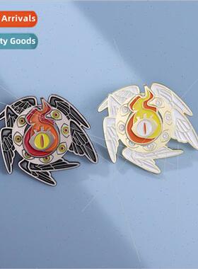 Cartoon badges trinkets anime  small flame eye shape irregul