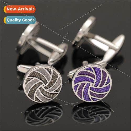 round volleyball cufflinks black whe gradient color oil drop