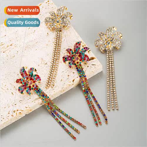 Europe fashion new earrings female colorful diamond alloy in