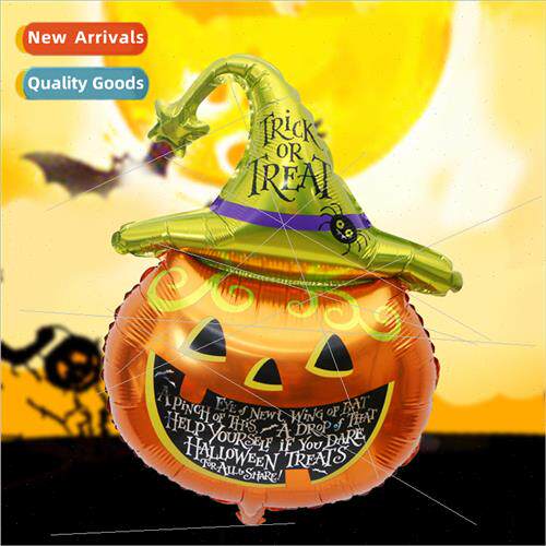 Halloween decoration supplies large hat pumpkin head aluminu
