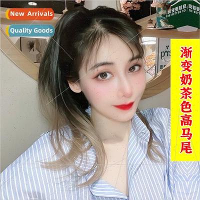 Wig female long hair big wave curly hairfake ponytail fashio