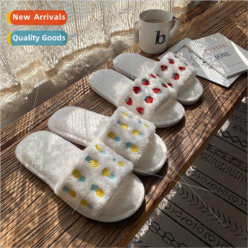 Ins Korean casual cute fru fur slippers fall winter new home
