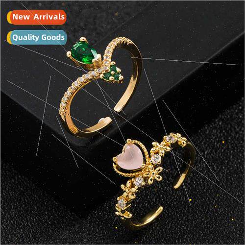 Europe high niche copper plated real gold micro-set green zi