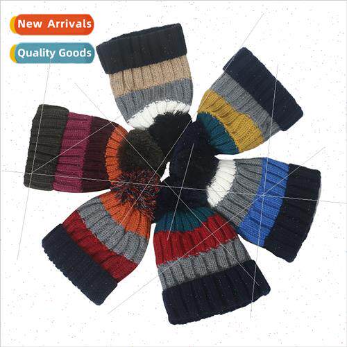 Winter cap men autumn winter new colourful striped wool cap