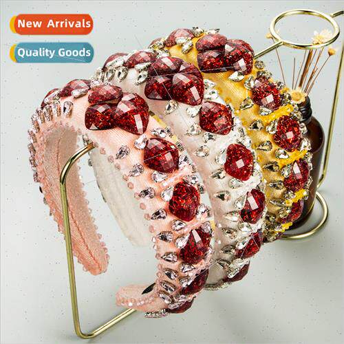 Hair bands new Europe crystal glass drill headband female re