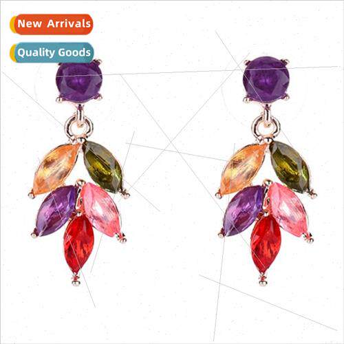 Europe Mona sa colorful crystal zirconia earrings fashion di