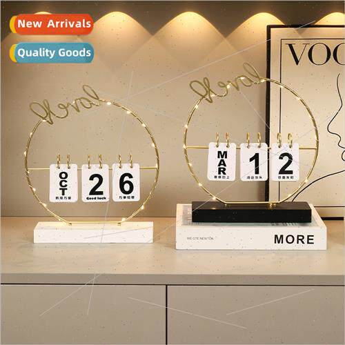 Wooden love calendar lights home entrance book desktop decor