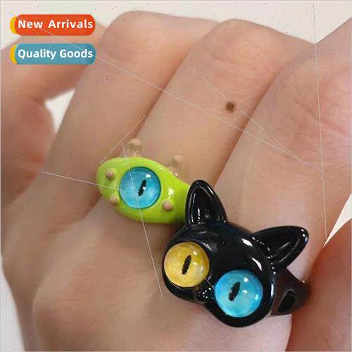 Shrimp skin new quirky black cat ltle monster big eyes boy r