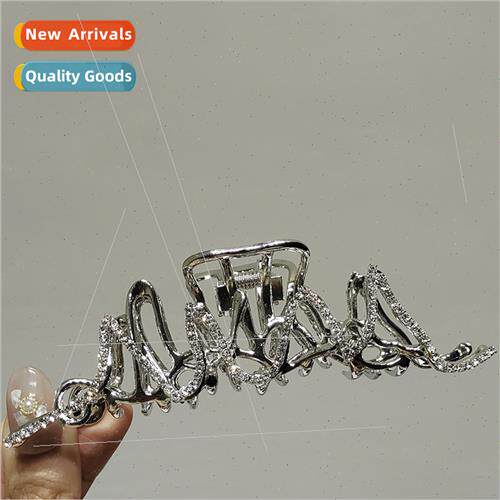 Grab clip metal diamond irregular large back head plate hair