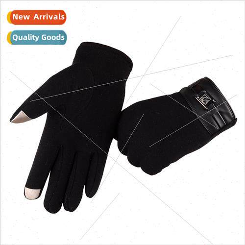 Men Dragon Label Autumn Winter Padded Warm Gloves Non-flanne