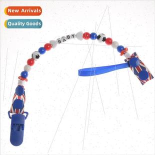 Acrylic beaded baby pacifier chain teething toys anti-fall c