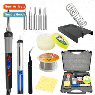 Digal display temperature-adjustable soldering iron set 60W