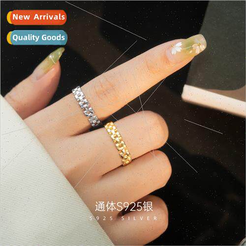S925 silver minimalist geometric ring rack ring women niche