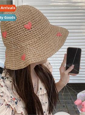 Ultraviolet large brim straw fisherman hat female summer knt