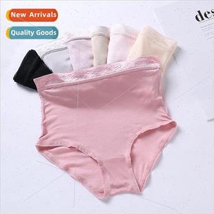 100% silk women panties thin lace splicing high-waisted larg
