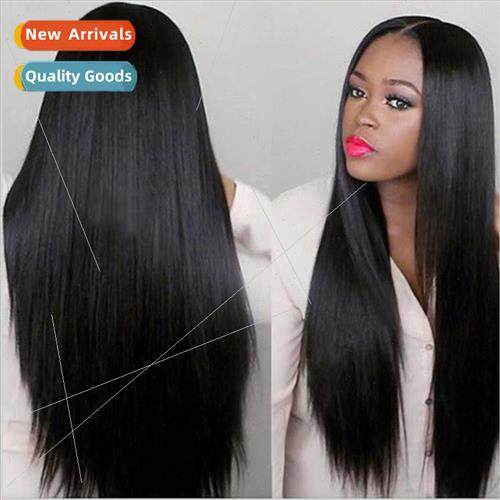 Europe women wigs new middle parting long front lace chemica
