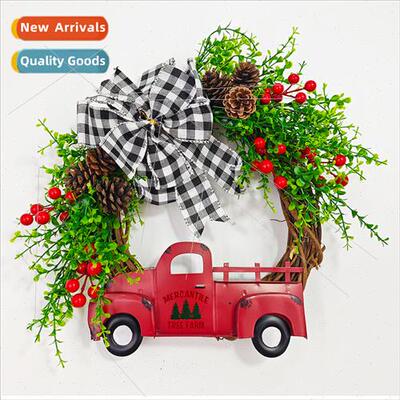 Christmas Red Truck Wreath Dimensional Truck Bow Christmas D