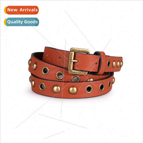 Korean network new rivets gas eye female pin buckle thin bel