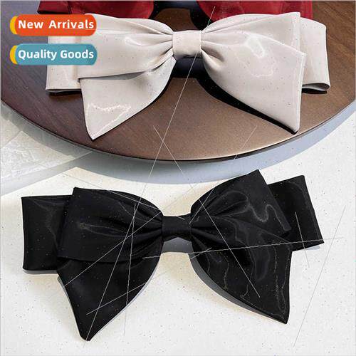 Large bow top clip French Hepburn advanced sense cloth sprin