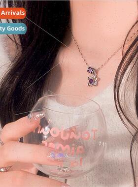 New bear star flower combination sweet retro niche collarbon