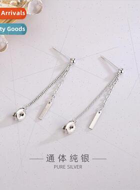 s925 silver Korea light beads back hanging earrings cold win