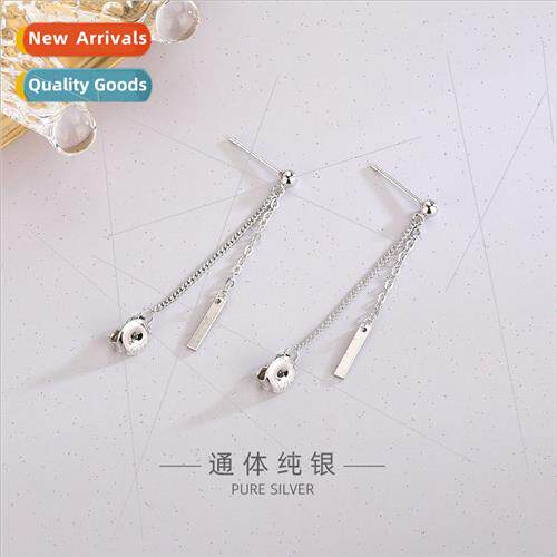 s925 silver Korea light beads back hanging earrings cold win