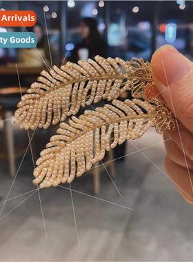 Banana leaf imation pearl hairpin clip headdress Korea hairp
