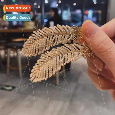 Banana leaf imation pearl hairpin clip headdress Korea hairp