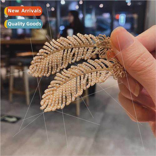Banana leaf imation pearl hairpin clip headdress Korea hairp