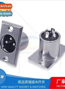 Long metal XLR male receptacle three five core XLR microphon