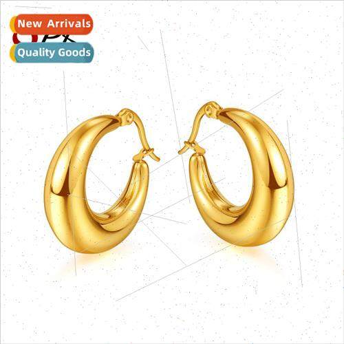Europe fashion ins hollow stainless steel earrings titanium