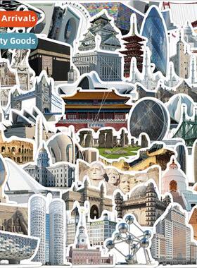 65pcs of world architecture graffiti stickers decorative lug