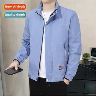 new spring collar jacket men stand Handsome fall