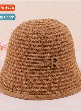 New fisherman hat children spring summer Korean R letters bu