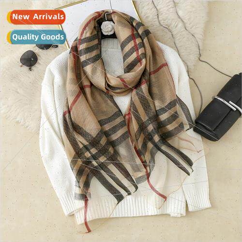 Mulberry silk scarf wool thin gold thread silk scarf female