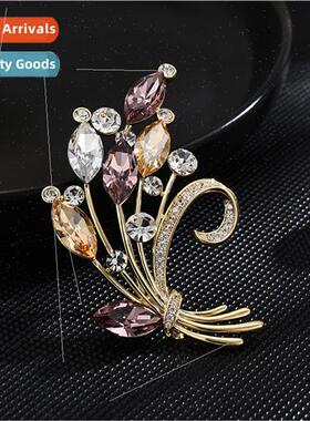 Korea color zirconium bouquet brooch zirconia women clothing
