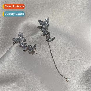 butterfly diamond ear bone rou Asymmetric clip full