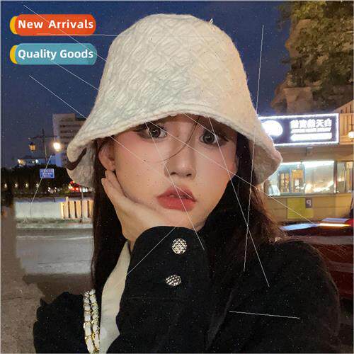 Cashmere fisherman hat female fall and winter plaid retro ha