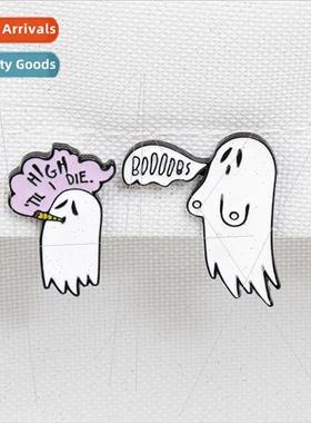 retro Halloween new cartoon ghost blow blow roll Boos studen