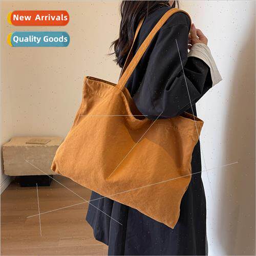 Japan large-capacy solid-color canvas shoulder bag Tote bag