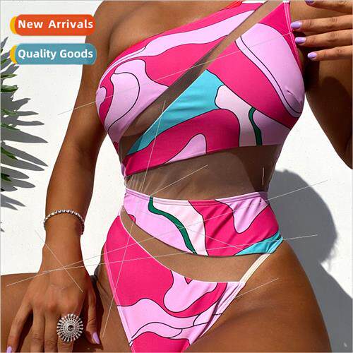 Women Dazzling Colorful Printed Floral One-piece Swimsu Sexy