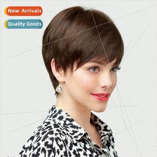 Short Hair Chemical Wig Fiber Brown Women Dark Europe Cover