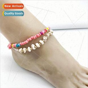 Colorful Rice Beads Europe Double Bohemian Anklet Fashion