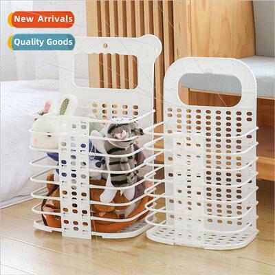 Folding dirty clothes basket plastic grocery basket free hol