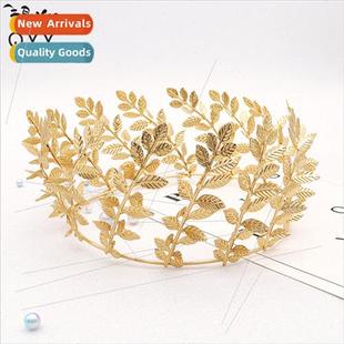 crown headdress Europe Stage leaf round vintage cro permance