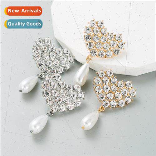 Europe ins creative imation pearl earrings female alloy gold