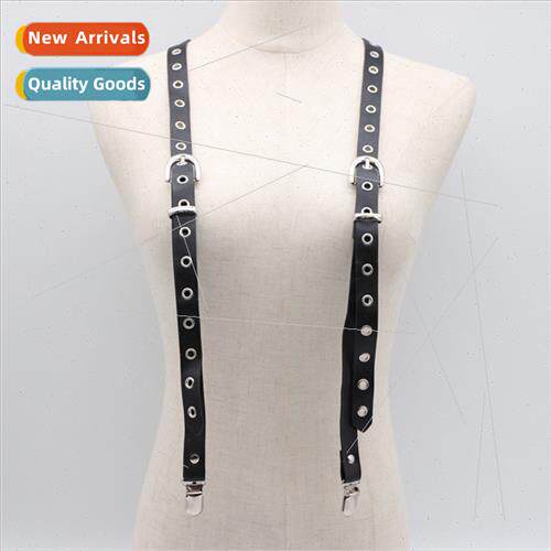 Personalized fashion rivets air eye vest back strap PU black