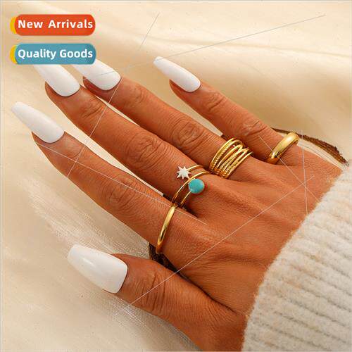 Europe fashion simple new wild stainless steel opening stars
