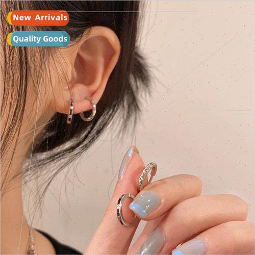 New dripping rubber circle earrings female simple niche hund