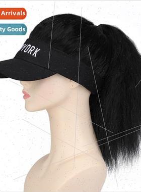 Wig female cornrows long curly hair one a cap spring summer